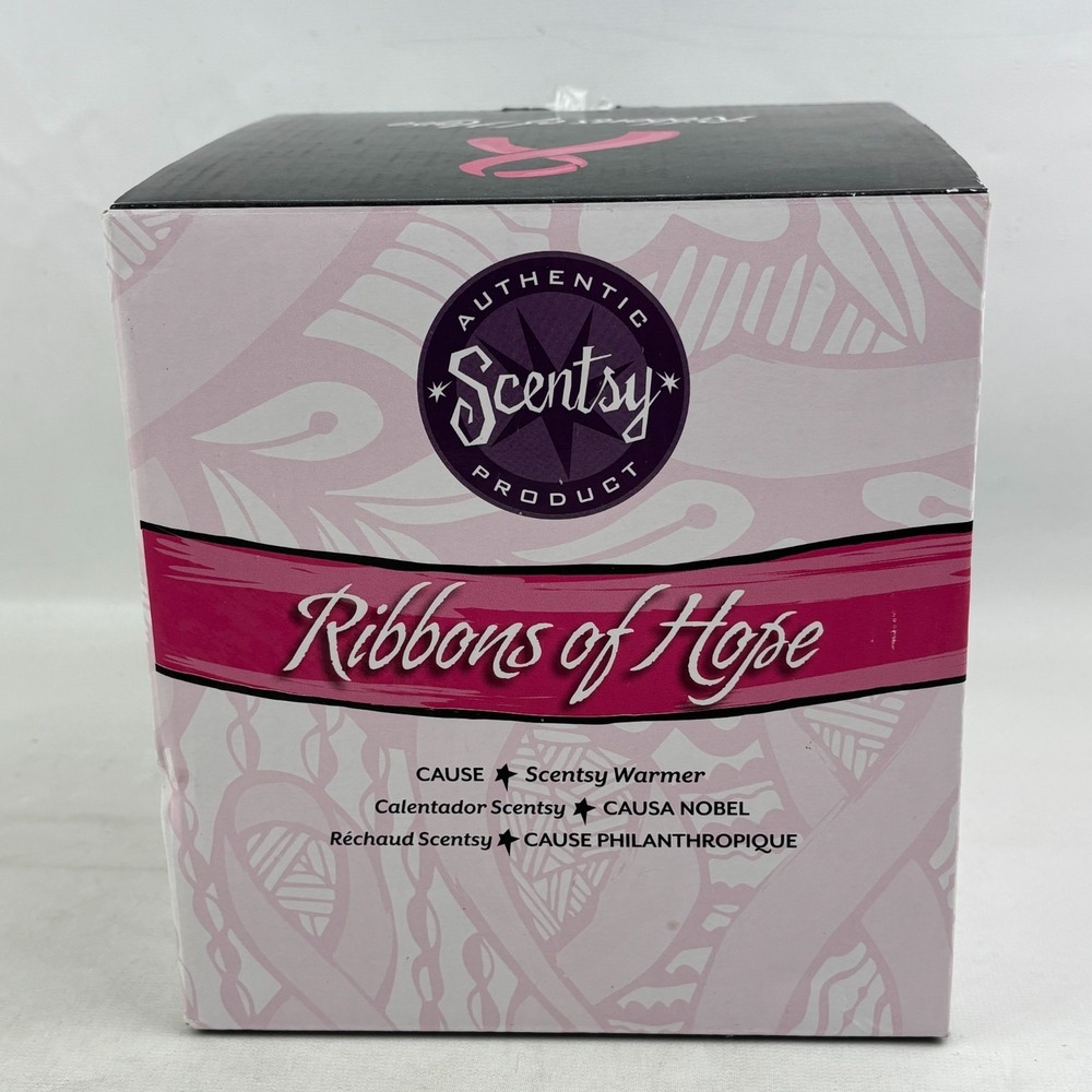 Scentsy Ribbons of Hope Warmer Breast Cancer Awareness‎ Pink Black No Bulb